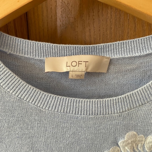 Loft Cornflower Blue Embellished Long Sleeve Top - Picture 2 of 4